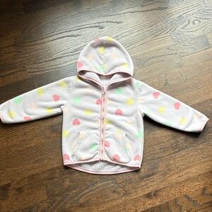 Cute Heart Print Hooded Jacket